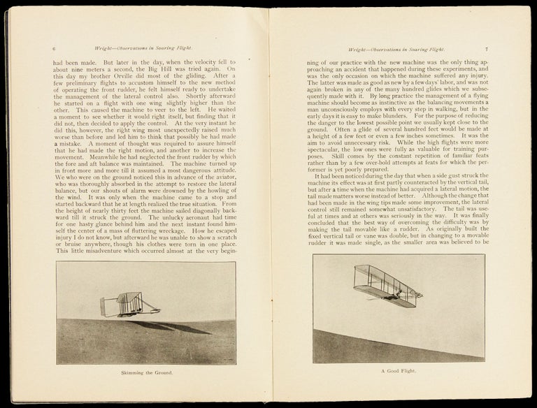 Item #B5814 Experiments and observations in Soaring flight. By Mr. Wilbur Wright / Dayton Ohio/ Printed in advance of the Journal of the Western Society of Engineers / Vol. III No. 4 August 1903. Wilbur Wright, Orville.